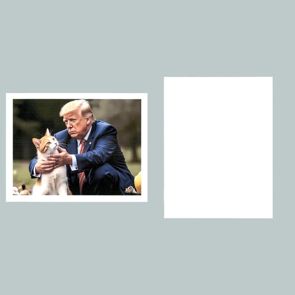 #0196 Trump Caressing A Cat 4x6 Version Glossy Photo Fast Ship - Picture 3 of 3